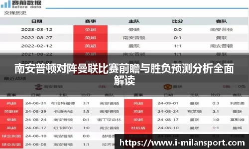 南安普顿对阵曼联比赛前瞻与胜负预测分析全面解读