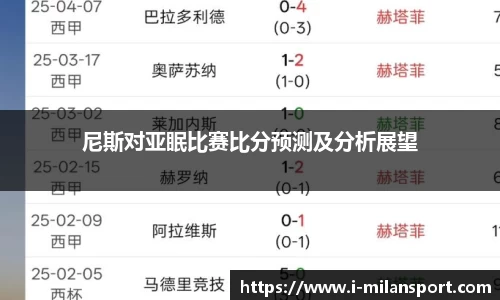尼斯对亚眠比赛比分预测及分析展望